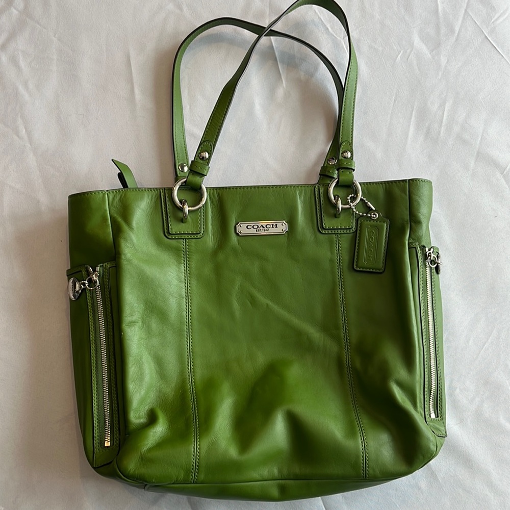 Coach Green Leather Shoulder Bag
